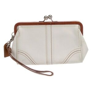 Coach Leather White Wristlet Clutch